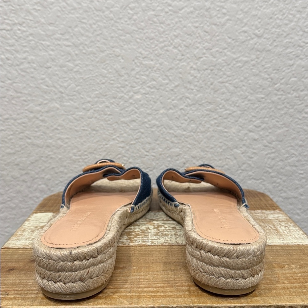Veronica Beard Apa Denim Espadrille Slide Sandals Size 10 View 5
